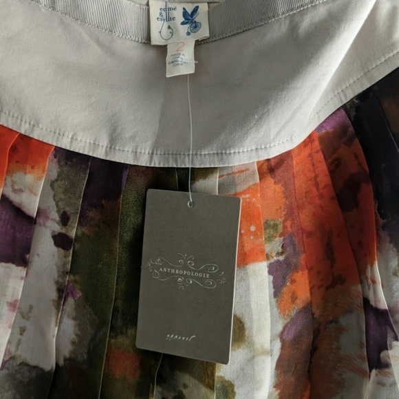 Anthropologie Water Color Silk Skirt - Picture 8 of 10